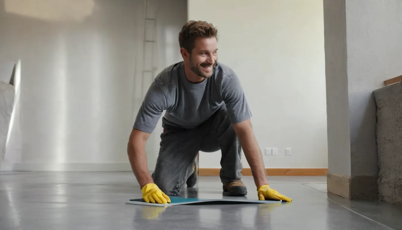 Provider rolling a fresh coating onto a clean concrete floor in a Calabasas home